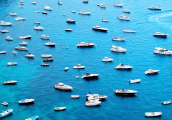 lake with boats