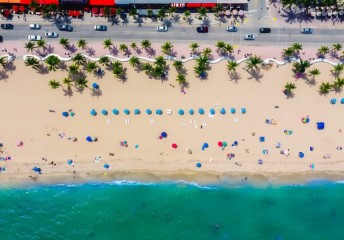 Aerial shot of the beach