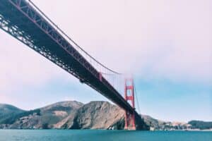 San Francisco Golden Gate Bridge with fog
