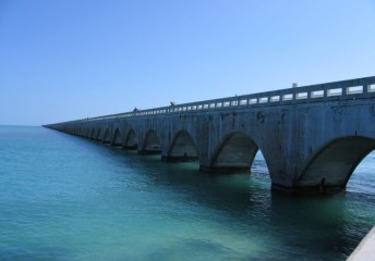 Water over a bridge