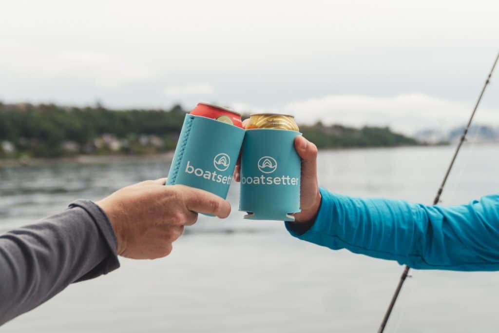 Boatsetter coozies for cheers on fishing charter