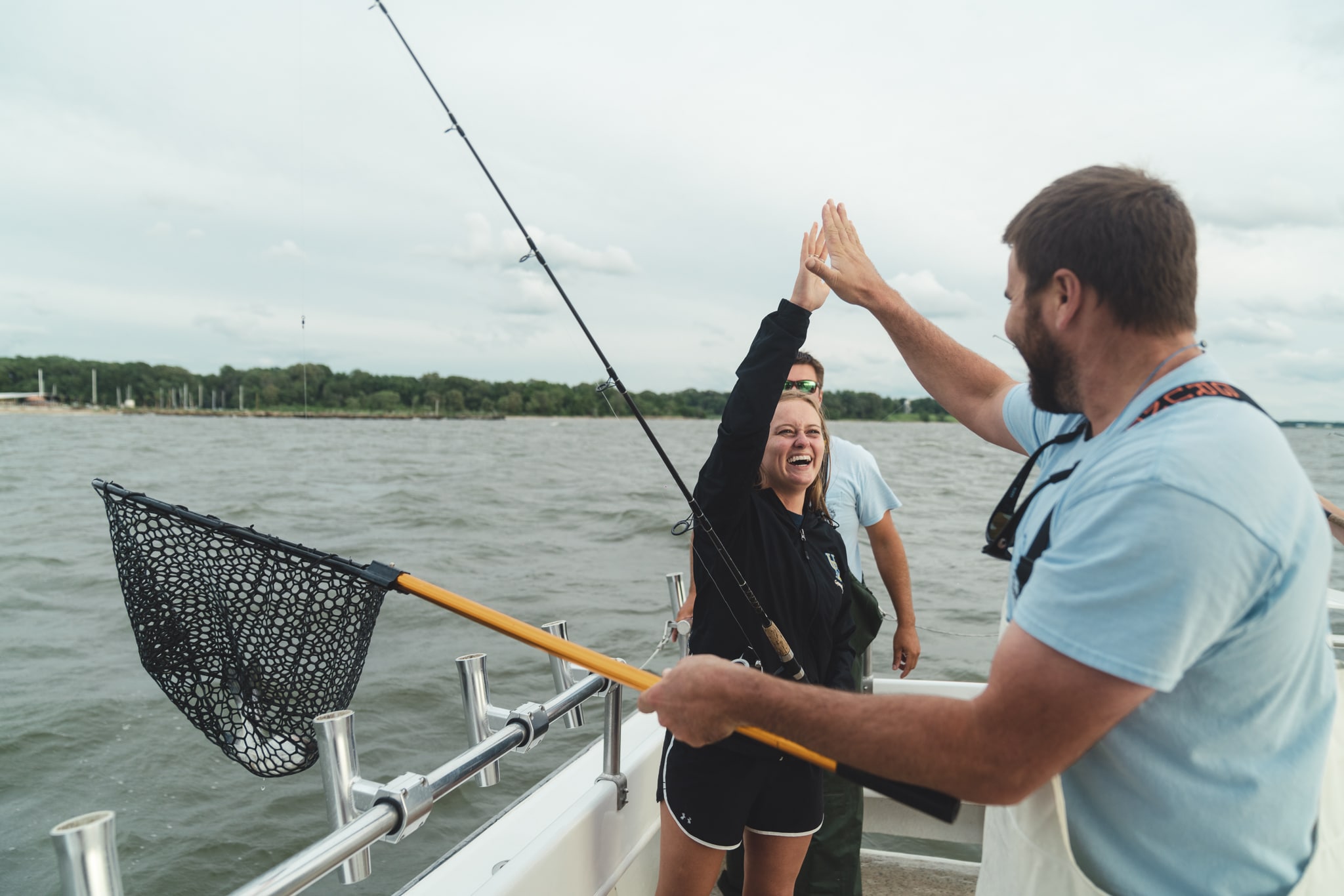 High five with fishing charter captain