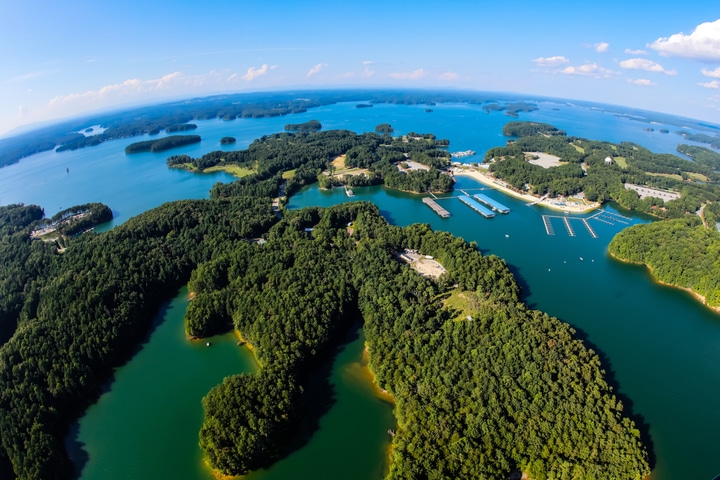 Boating on Lake Lanier.