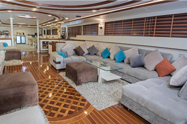 Yacht luxury interior.