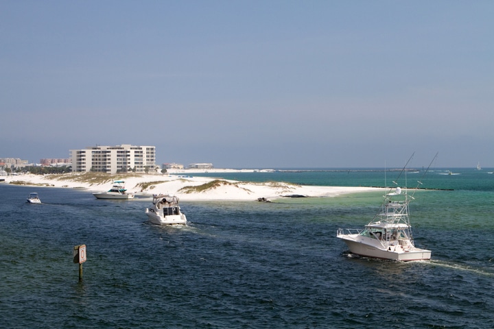 Charter fishing boats in Destin, Florida.