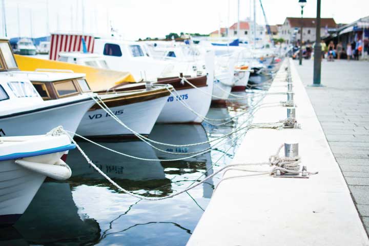 Boats docked.