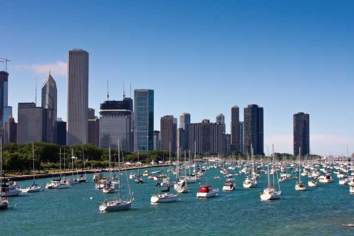 Boating in Chicago, Illinois.