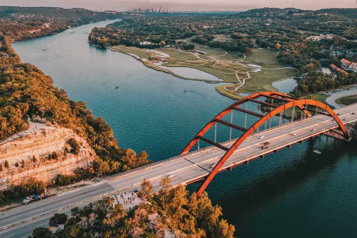 Pennybacker Bridge, Lake Austin, Texas.
