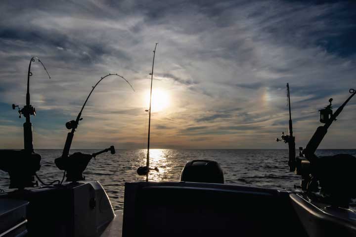 Salmon Fishing in Lake Michigan.