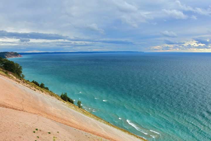 View of Lake Michigan from Sleeping Bear Dunes.