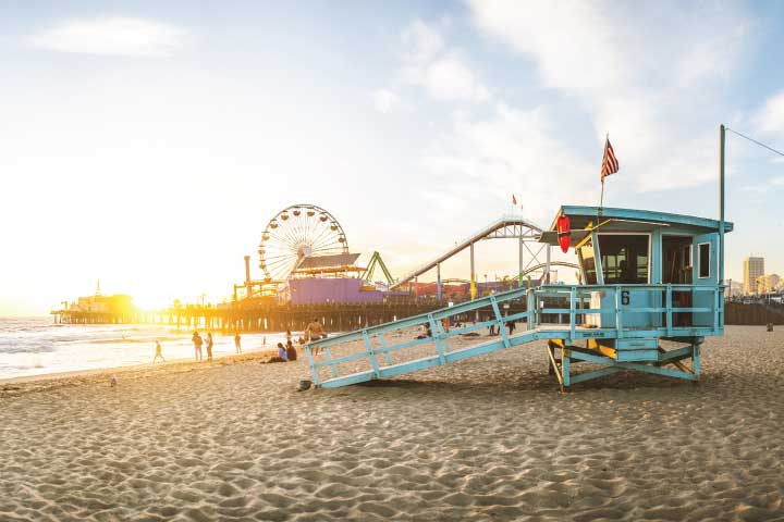 Santa Monica Beach, Los Angeles, California.