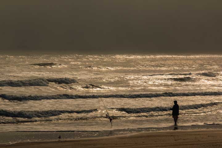 Beach Fishing in Jacksonville, Florida.