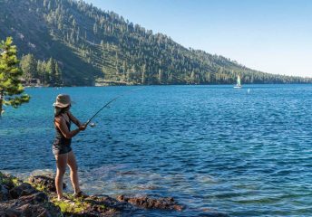 Fishing in Lake Tahoe.