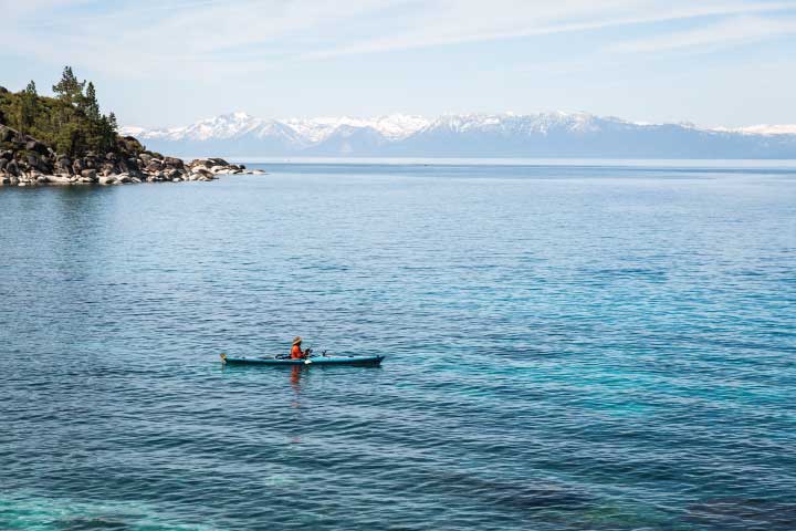 Kayak Fishing in Lake Tahoe.