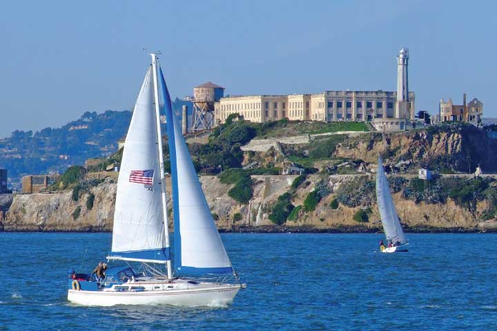 San Francisco Sailing Near Alcatraz.