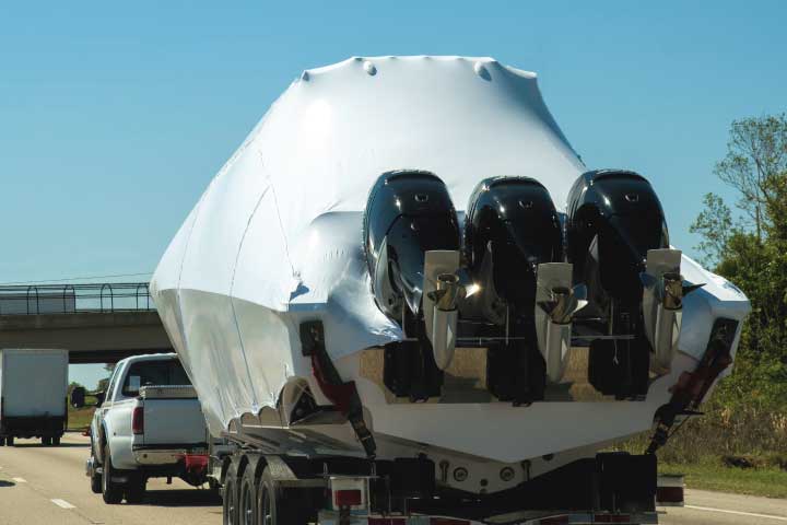 Large Boat on Trailer.