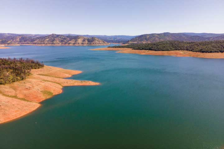 Oroville Lake in California.