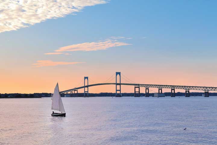 Sailing Near Newport Bridge.