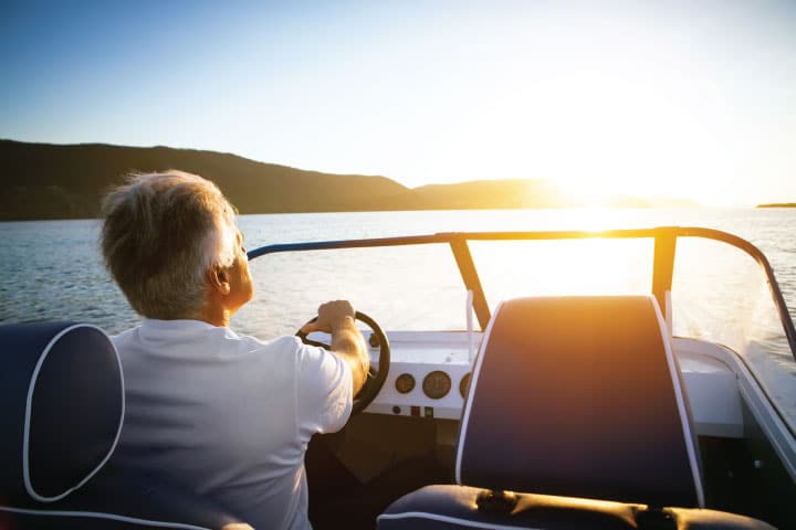 Driving a Speedboat.