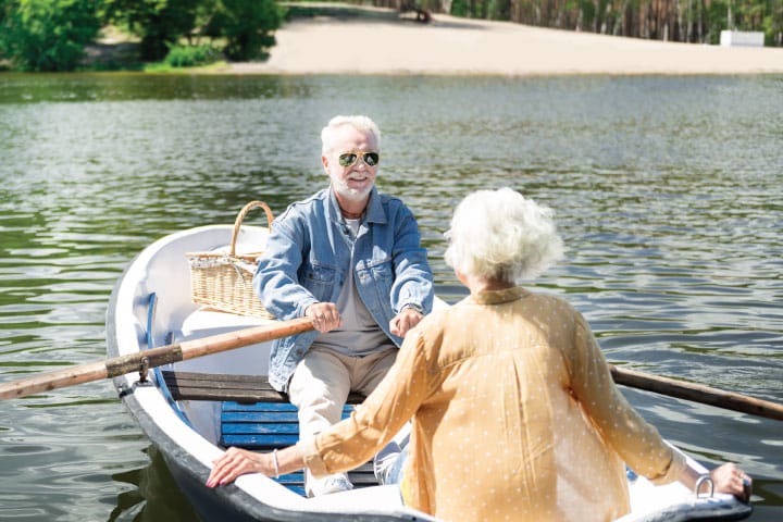 Picnic on a Row Boat.