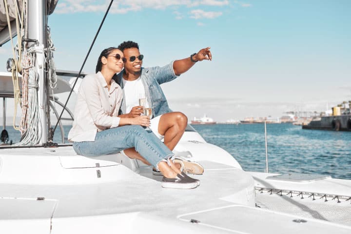 Romantic Couple on Boat.