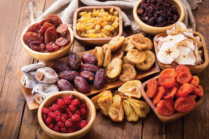 Dried fruit.