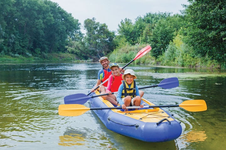 Inflatable kayak.