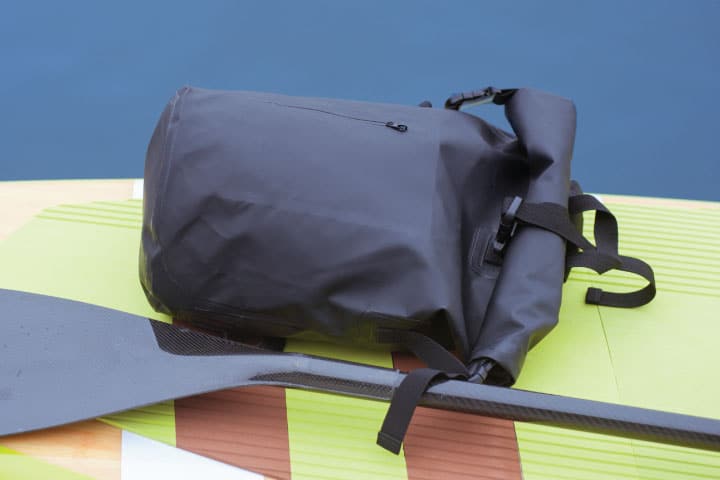 Waterproof backpack.