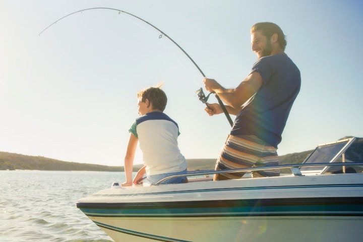 Father and son fishing