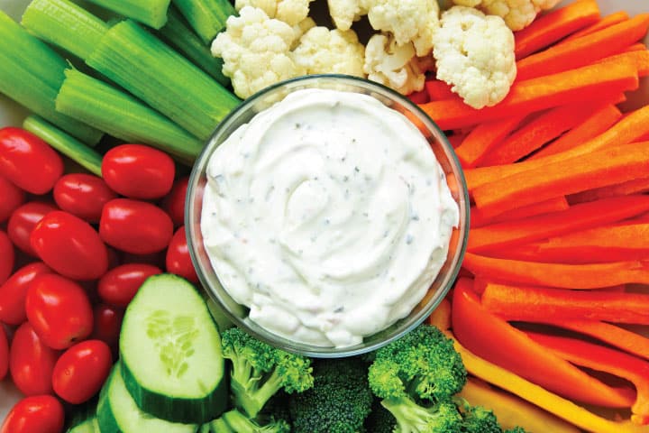 Veggies and dip.