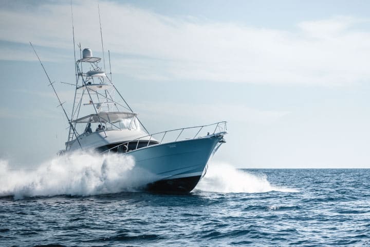 Sportfishing yacht.