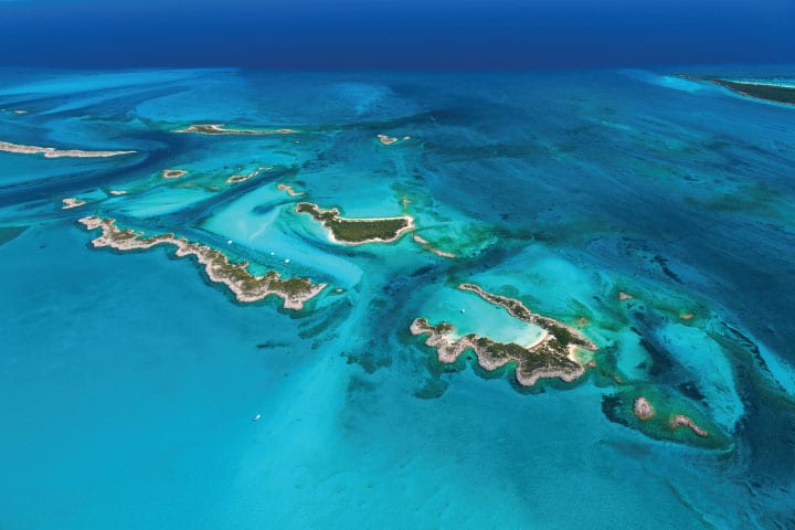 Exuma, Bahamas aerial.