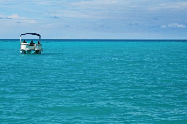 Pontoon at sea.