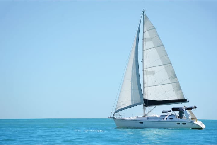 Sailboat at sea.