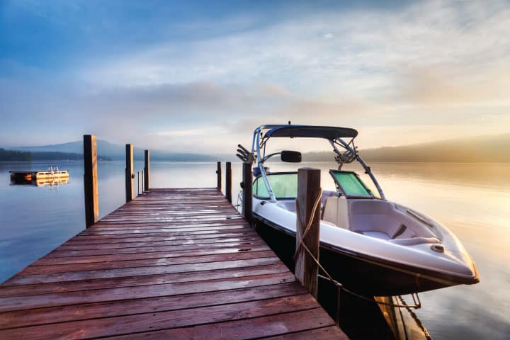 Boat at a dock.