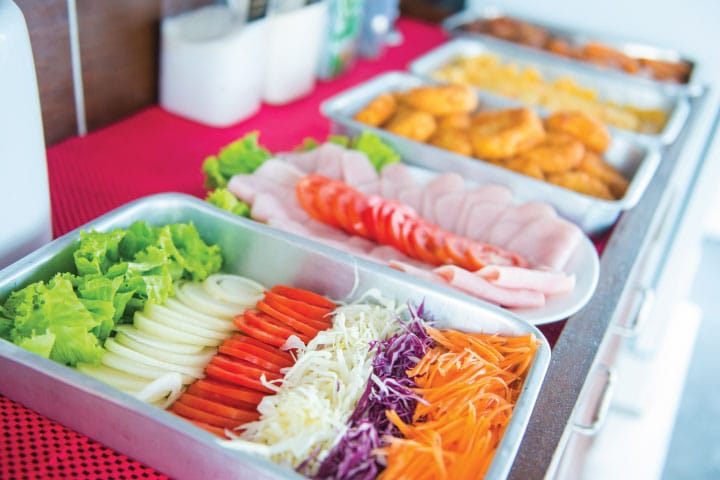 Buffet on a boat.