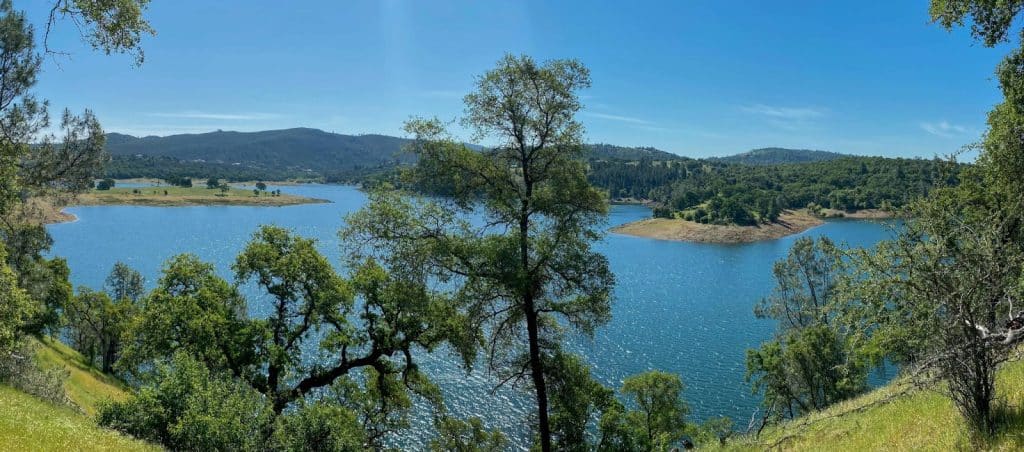 Hilltop view of Folsom Lake, California