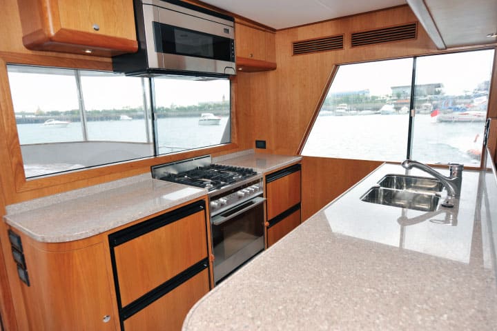 Galley kitchen.