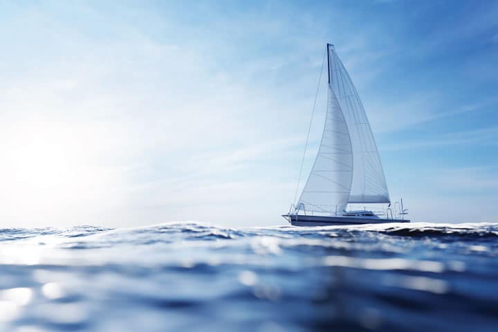 Sailboat at sea.