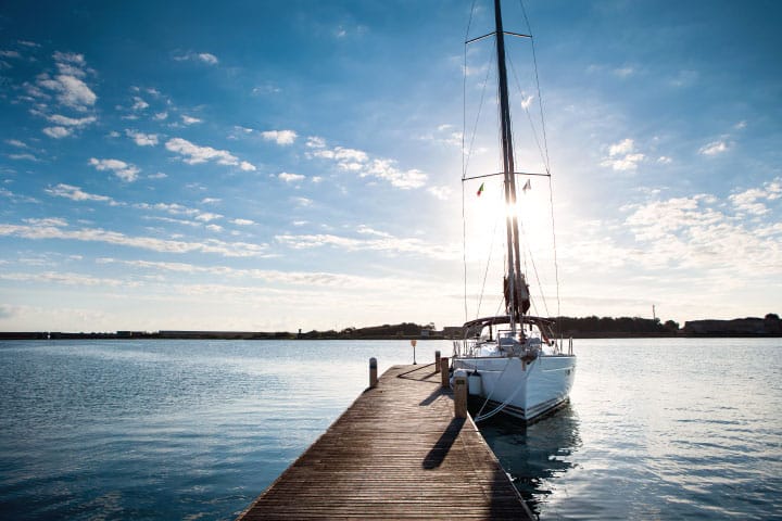 Sailboat at the dock.