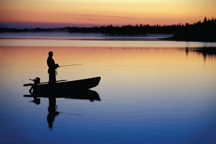 Fishing in Beaver Lake, Arkansas.