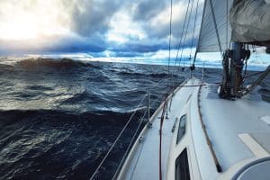 Navigating rough waters.